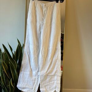 Jcrew White Linen Soleil Pants - Small Tall